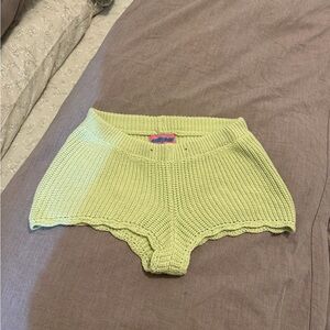 Green Knit Women's Beach Shorts
